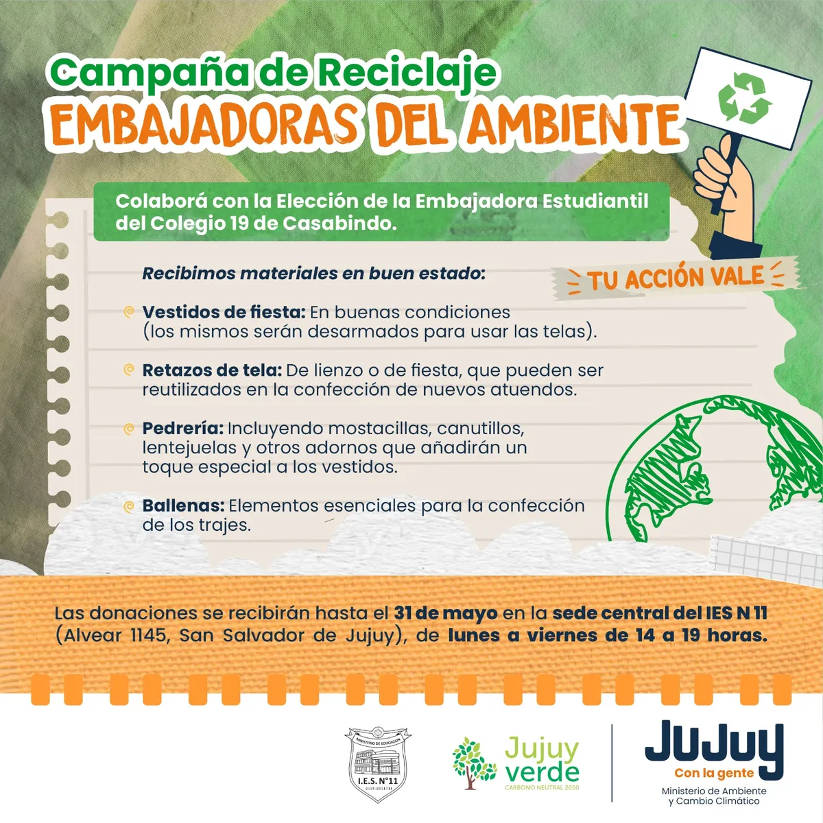 «Embajadoras del Ambiente», una campaña de reciclaje para participar de la FNE
